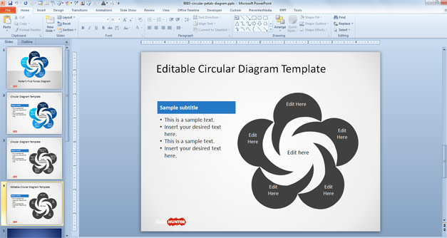 Five Forces Diagram for PowerPoint with Petals