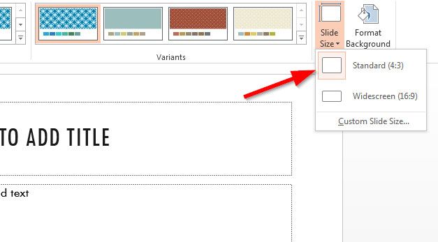 How to Change Slide Size in PowerPoint 2013 to 4:3 Aspect Ratio