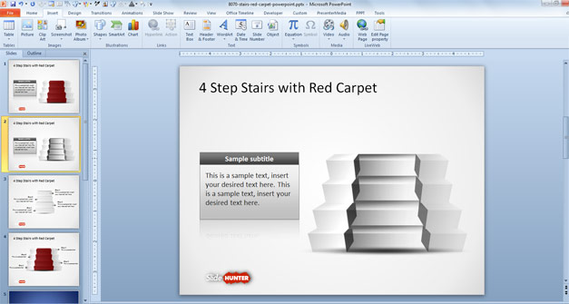 4 Step Stairs Diagram for PowerPoint