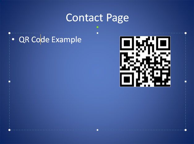 Example of QR Code in a PPT template - PowerPoint QR Code Generator