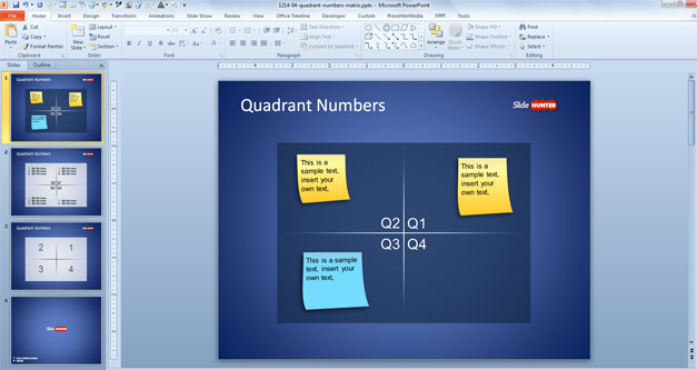 Free Quadrants in PowerPoint with numbers