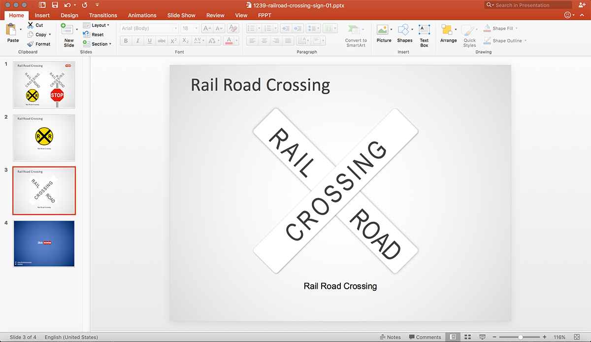 Railroad Crossing Shapes for PowerPoint