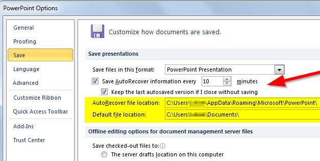 find unsaved powerpoint files