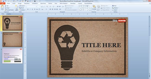 social responsibility powerpoint template recycle