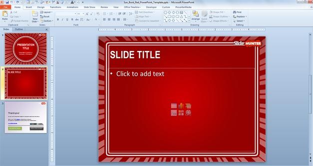 free internal slide design powerpoint red background