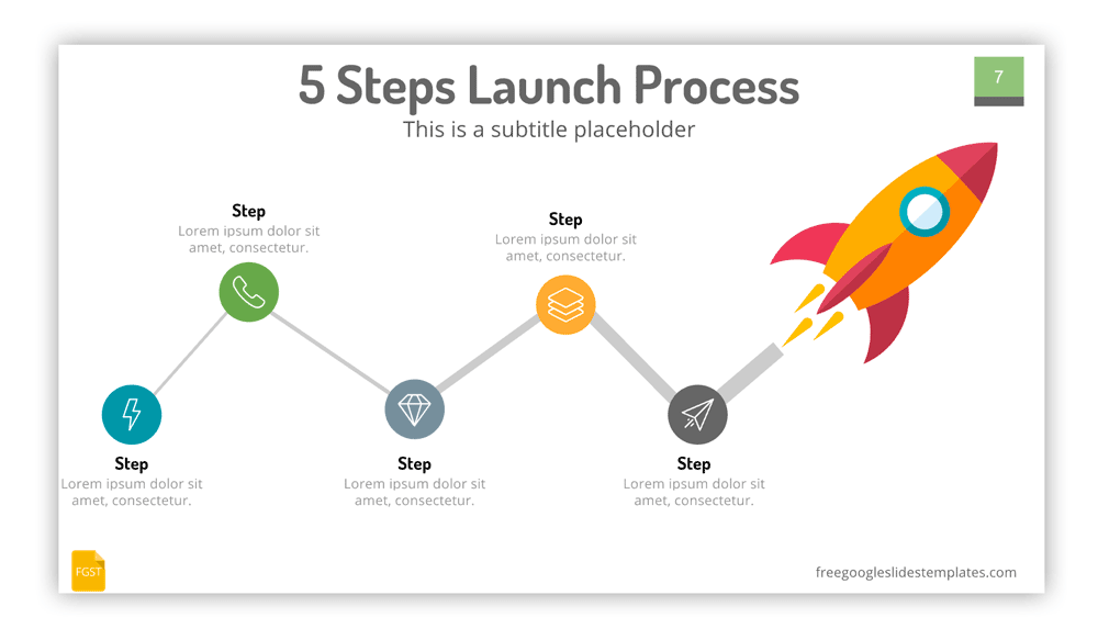 Roadmap Slide with Space Rocket Illustration