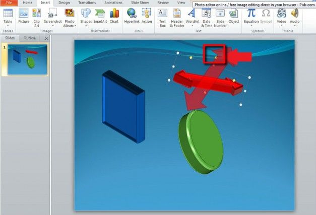 rotate shapes in powerpoint