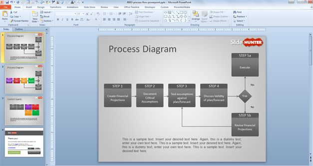 free process flow diagram for PowerPoint