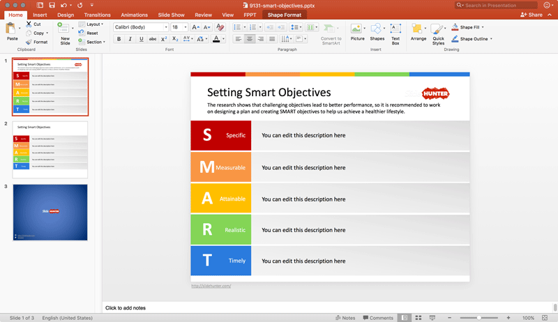 Setting SMART Goals and Objectives for PowerPoint