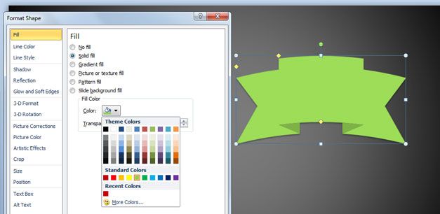 solid fill powerpoint 2010