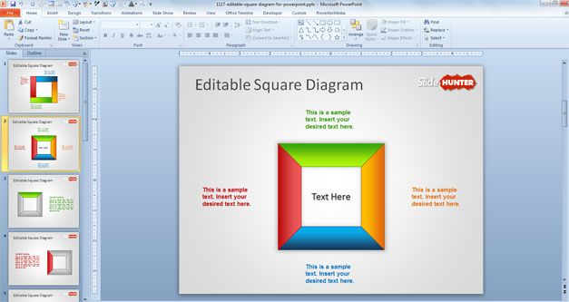 square powerpoint template free download diagram