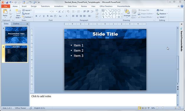 Stacked Boxes PowerPoint Template