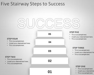 Five Stairway to Success PowerPoint Template