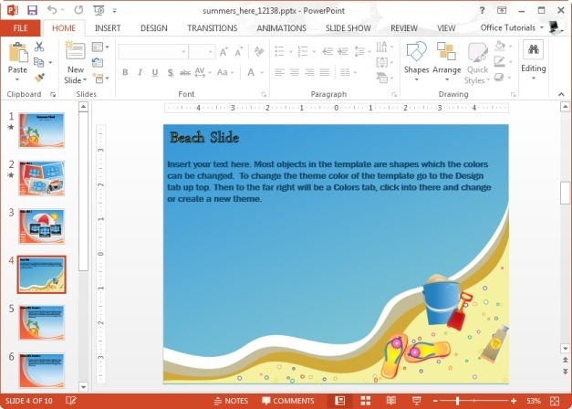 summer beach powerpoint slide