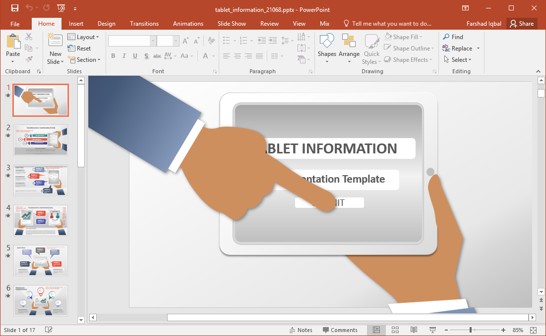 tablet information powerpoint template