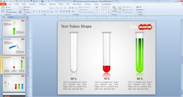 Free Test Tubes PowerPoint Shape