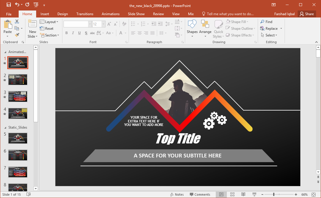 the new black powerpoint template