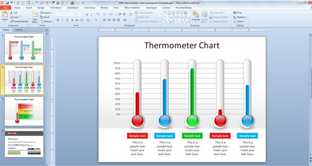 Thermometer Chart PowerPoint Template