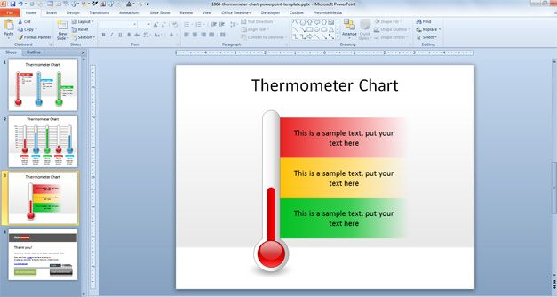 Free Thermometer Chart PowerPoint Template