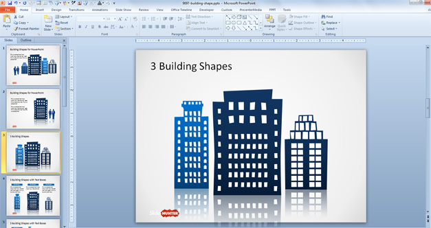 Three Office Building shapes for PowerPoint