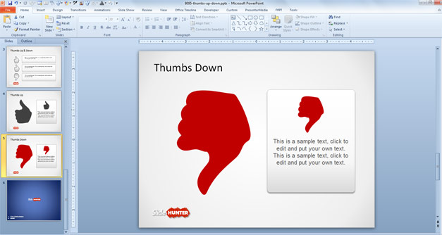 Free Thumbs Down PowerPoint template