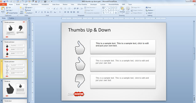 Thumbs Up & Down PowerPoint Template