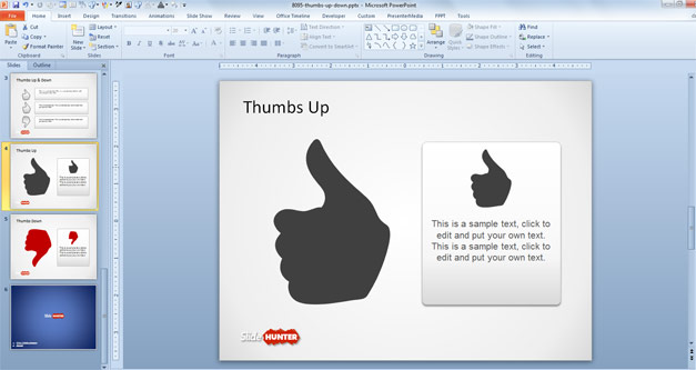 Example of Thumbs Up Slide Design