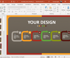 timeline slide with animated boxes