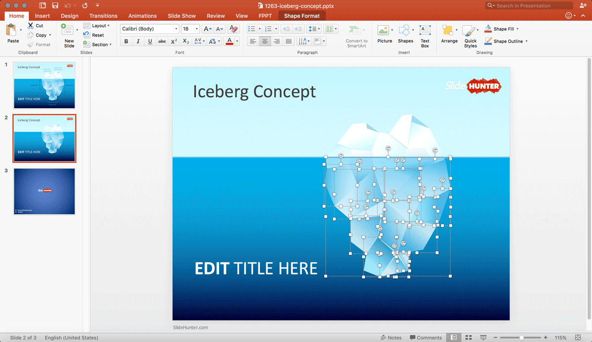 Tip of the Iceberg PowerPoint Template