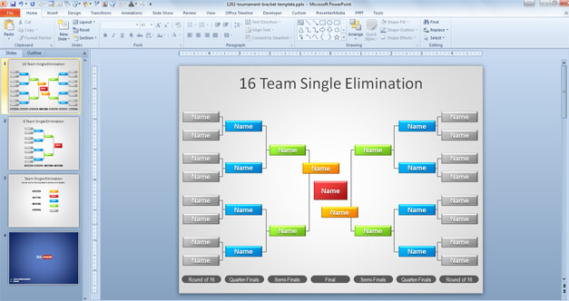 Free Tournament Brackets Template for PowerPoint