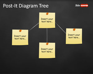 Tree Diagram Template for PowerPoint with Post-It Notes