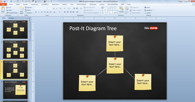 Tree Structure Created with Post It Notes