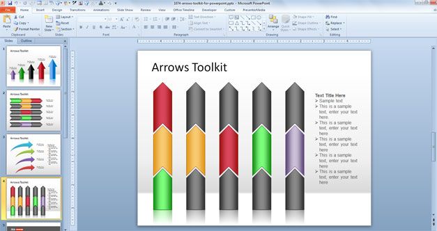 Free Vertical Arrow PowerPoint templates