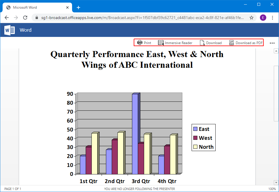 view document online using office presentation service