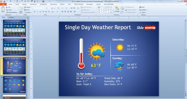 dashboard powerpoint weather thermometer presentation