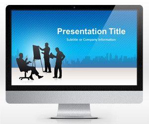 Widescreen Business Conference Blue PowerPoint Template (16:9)