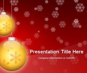 Widescreen Golden Balls Red PowerPoint Template (16:9)