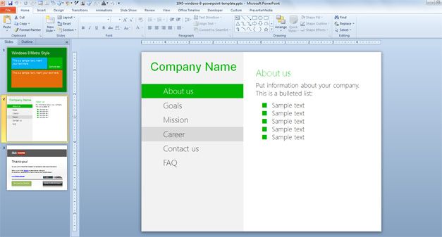 Microsoft Windows 8 Template Metro interface free