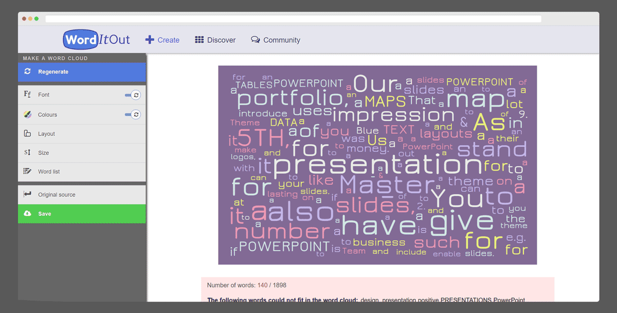 Word It Out tag cloud generator tool